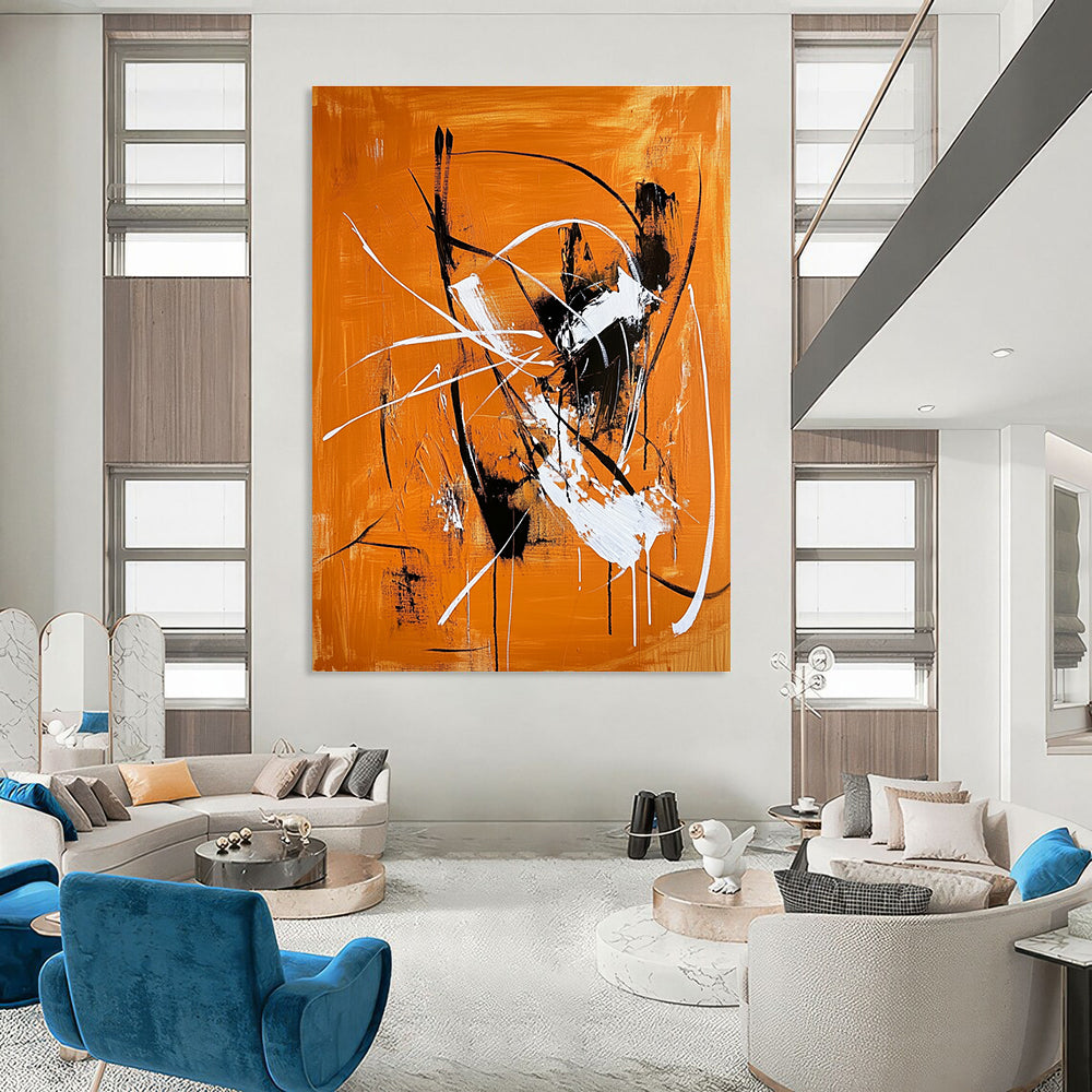 Dynamic Line - Driven Abstract Painting for Industrial - Style Spaces GAB0877