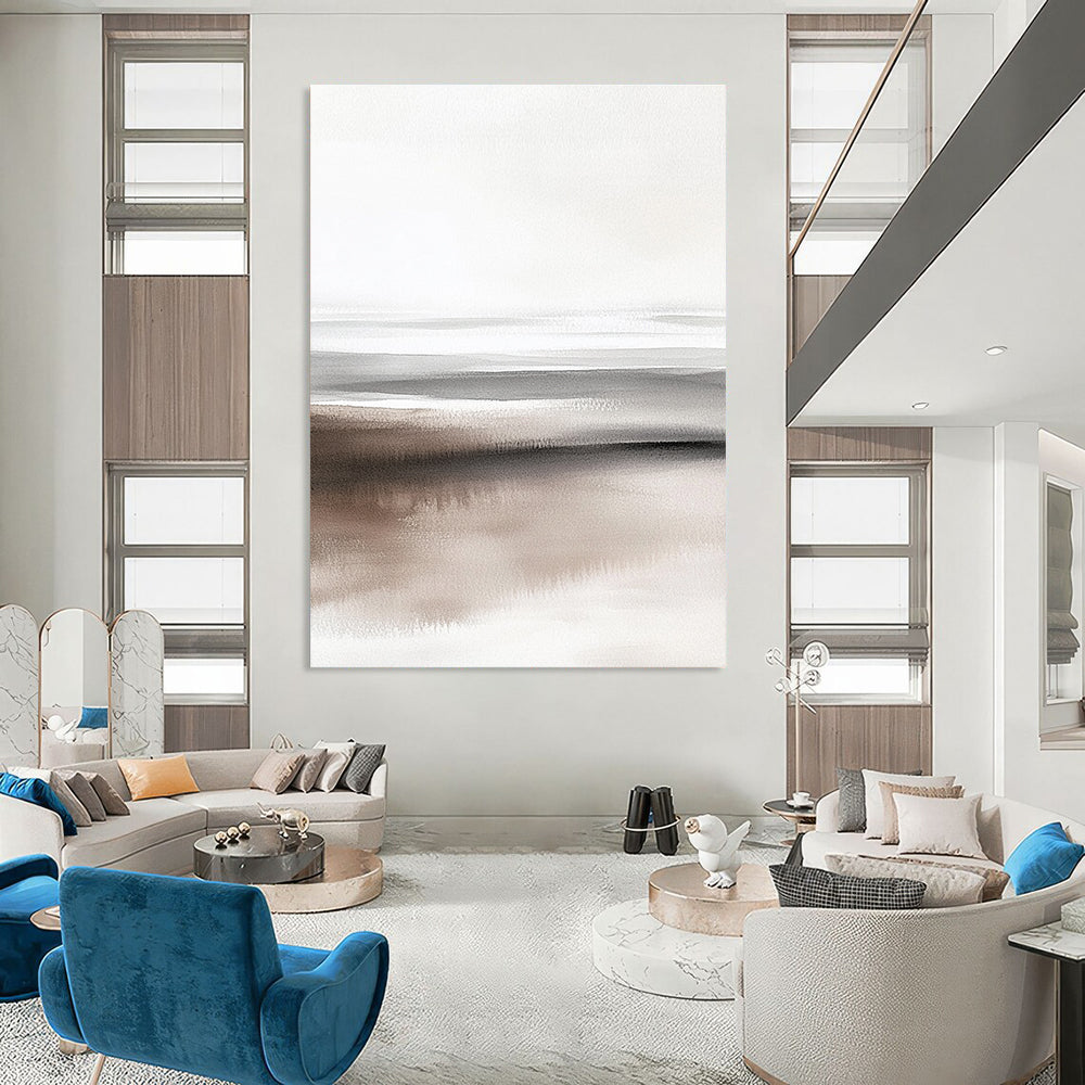 Monochrome Beach Abstract Painting for Industrial - Style Lofts GAB0983