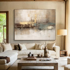 Earth - Toned Abstract Painting for Timeless Interiors YHT069