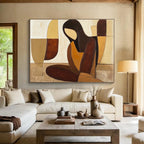 Geometric Figure Abstract Painting with Simplified, Serene Forms ABS496
