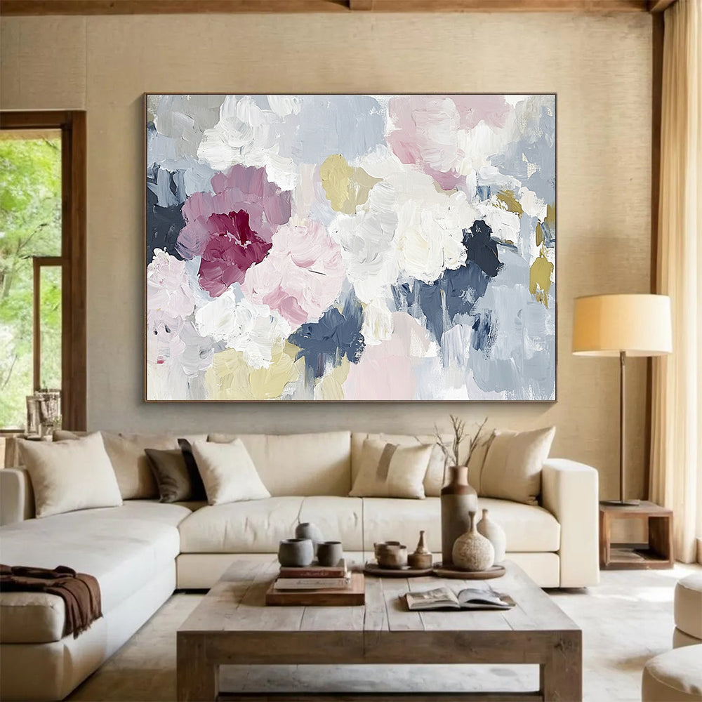 Soft - Colored Floral Abstract Painting ABS210