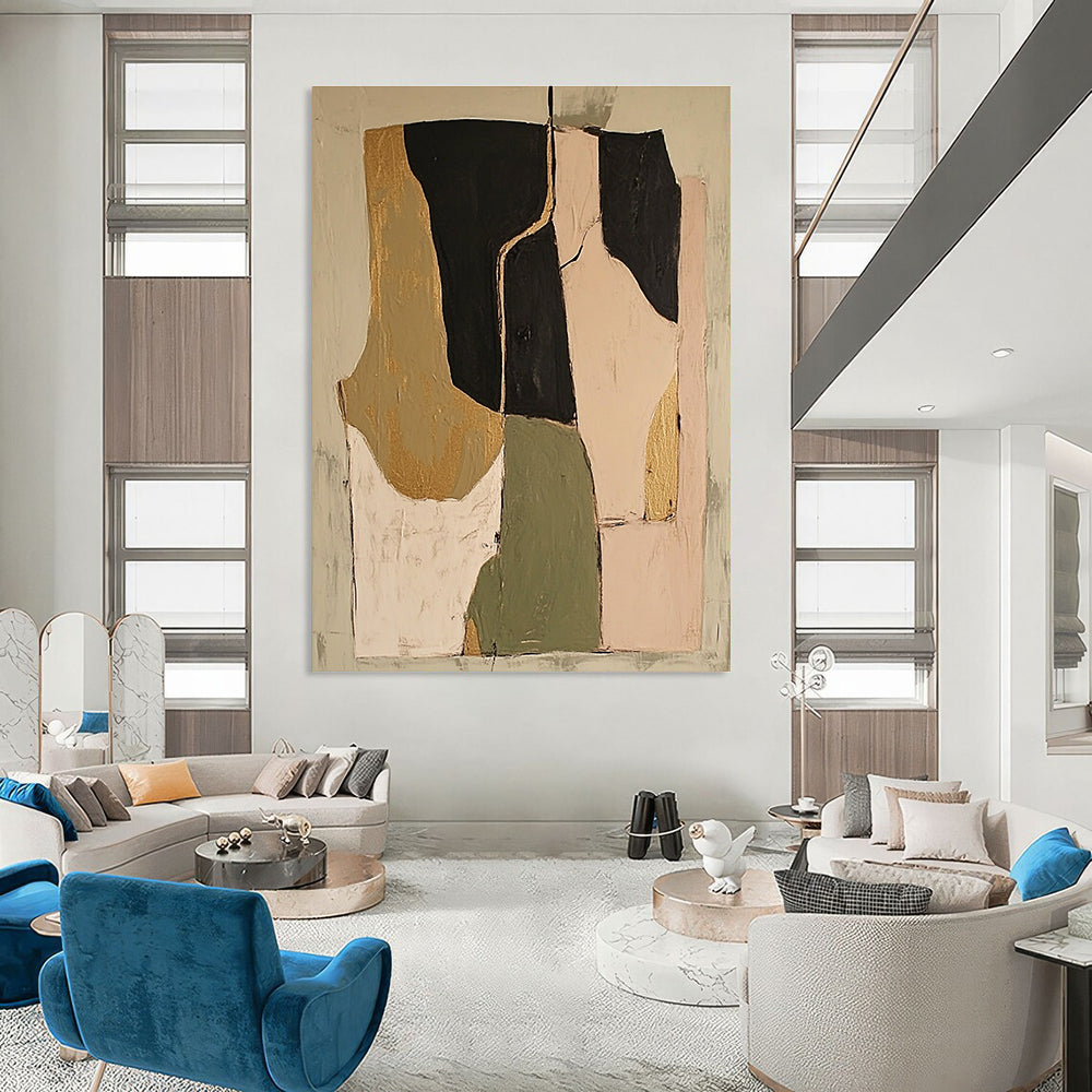Gold - Accented Abstract Painting for Luxury - Styled Home Offices GAB0969