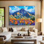 Mountain Poppy Abstract Painting for Outdoor - Enthusiast Bedrooms YHT419