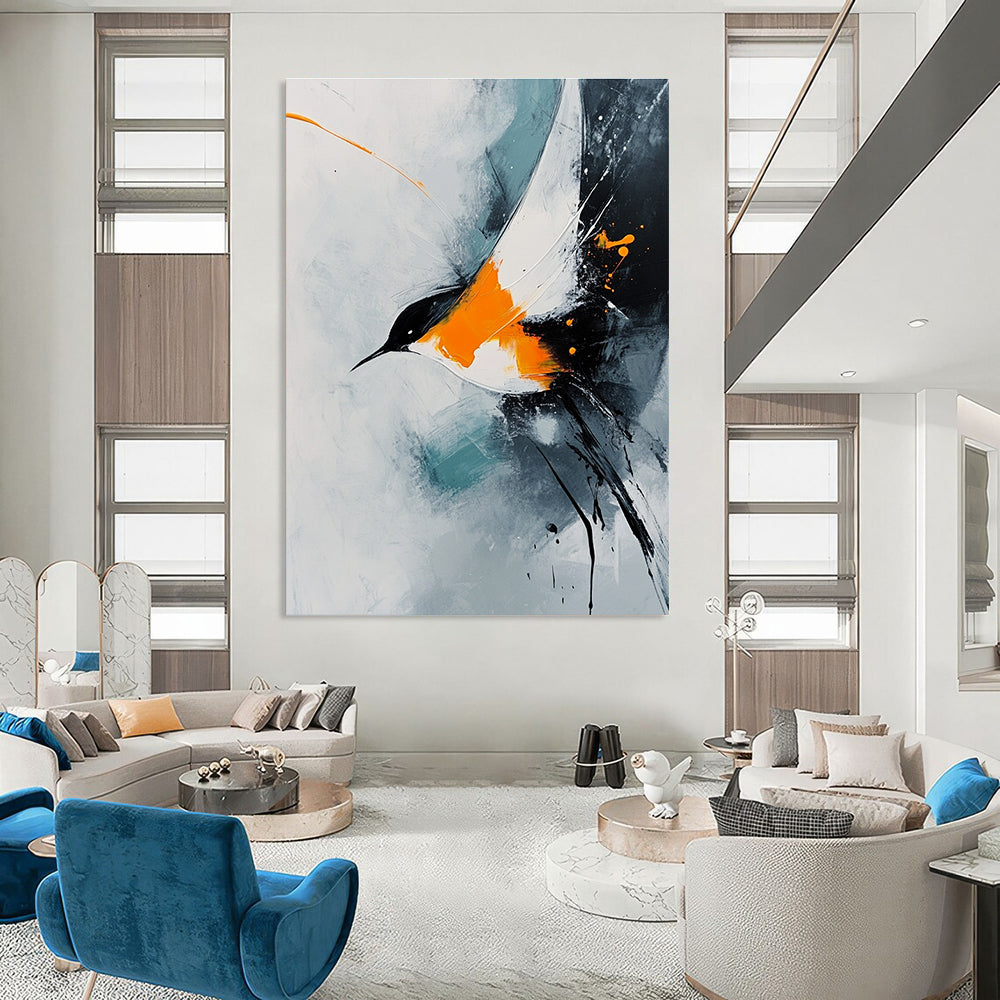 Abstract Bird in Flight Painting for Nature - Inspired Bedrooms GAB1132