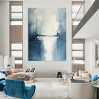 Blue and White Abstract Painting for Coastal - Inspired Bedrooms GAB0782
