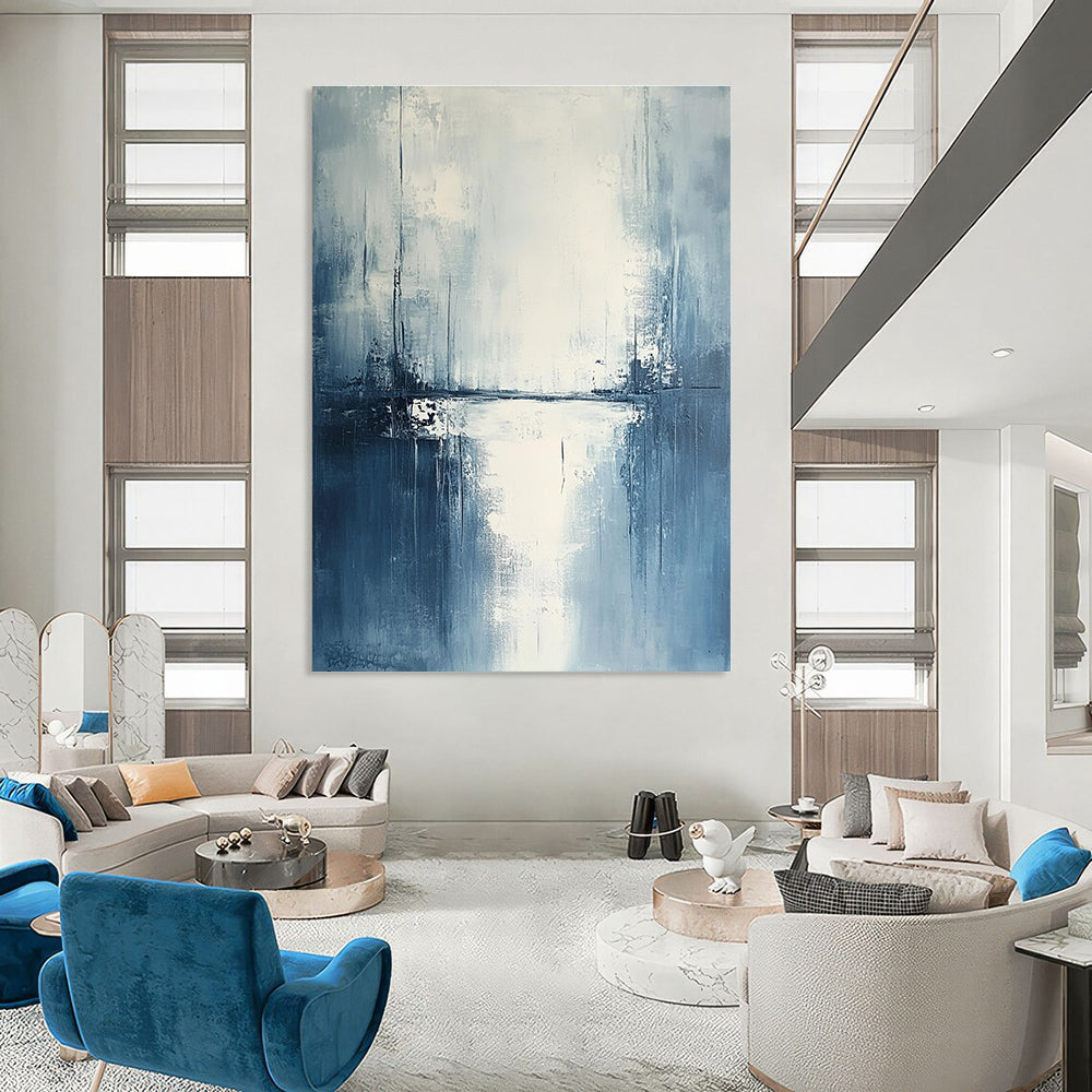 Blue and White Abstract Painting for Coastal - Inspired Bedrooms GAB0782