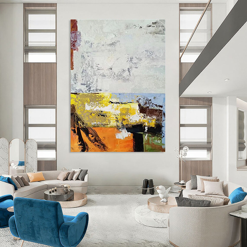 Color Block Abstract Painting for Creative Studio Workspaces HENG019