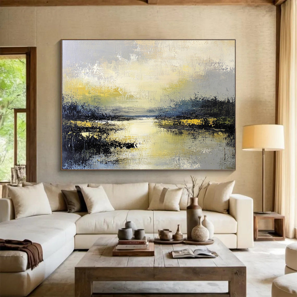 Yellow - Green Landscape Abstract Painting ABS238