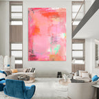 Textured Pink Abstract Painting for Girls’ Fashion Boutiques GAB1247