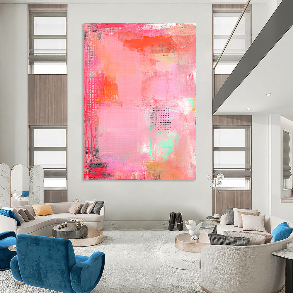 Textured Pink Abstract Painting for Girls’ Fashion Boutiques GAB1247