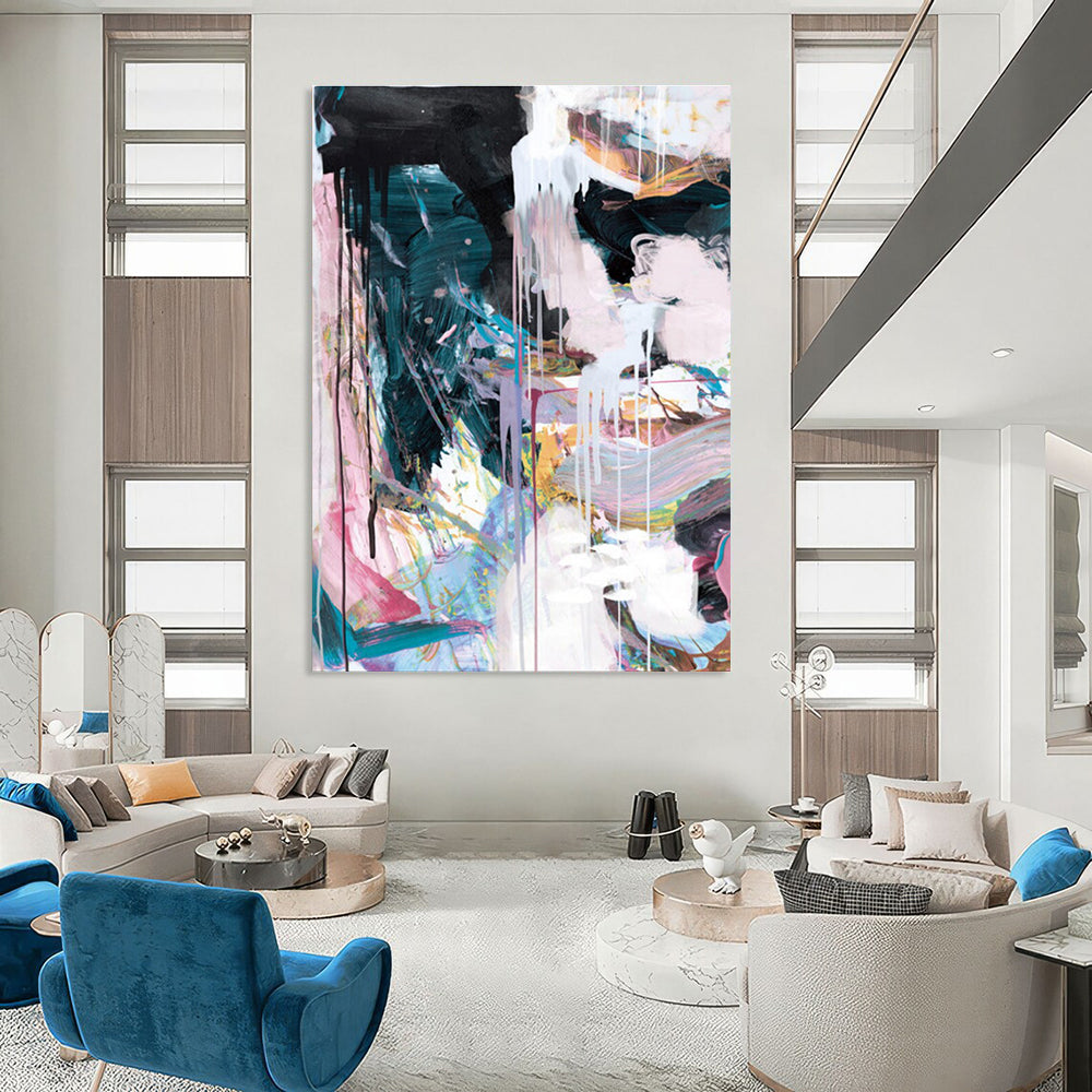 Colorful Dripping Abstract Painting for Creative Art Studios HENG191
