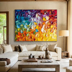 Colorful Petal Abstract Painting with Impasto Technique WINK833