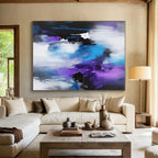 Blue - Purple Abstract Fusion Painting with Mysterious Depth WINK410