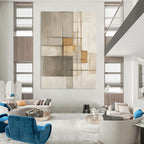 Gold Accent Geometric Abstract Painting for Luxury - Styled Residences GAB1095