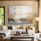 Gold - Accented Abstract Painting for Glamorous Spaces YHT107