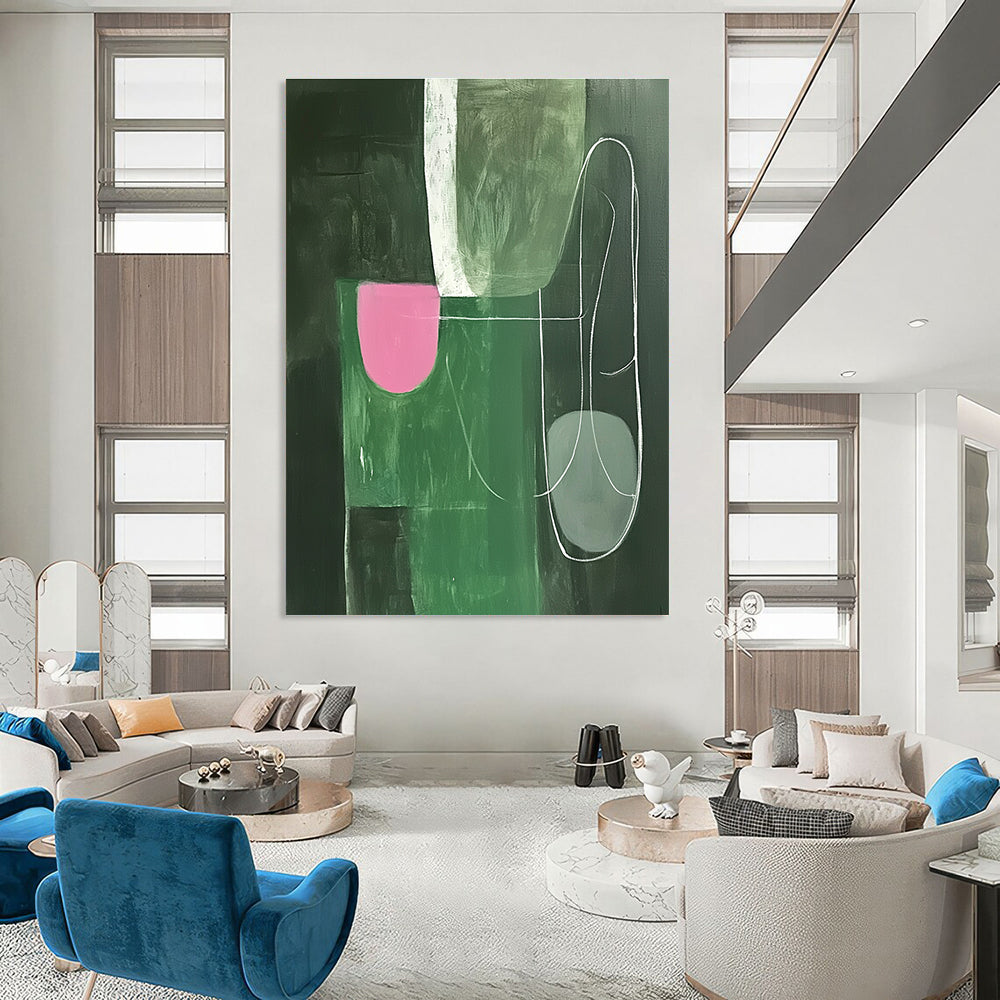 Color Block Abstract Painting for Contemporary Office Reception Areas GAB1335