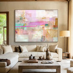 Pink and Gold Collage Abstract Painting with Lavish Softness WINK207