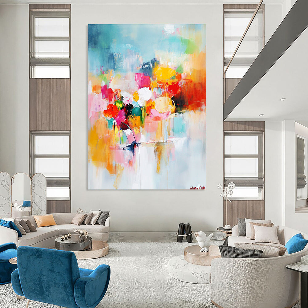 Colorful Flower - Themed Abstract Painting for Art - Loving Gardens GAB0889