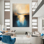 Reflective Horizon - Minimalist Landscape Abstract Painting GAB0629