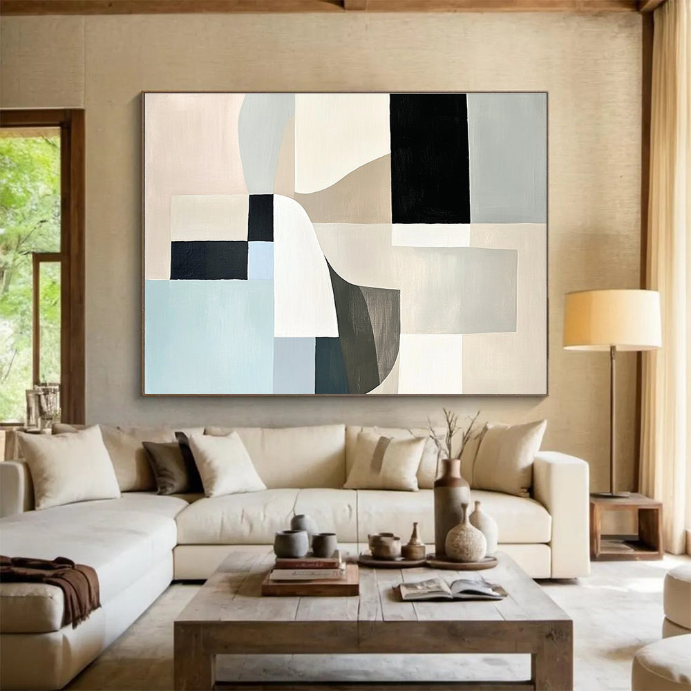 Soft - Toned Geometric Abstract  Harmonious Shapes ABS101