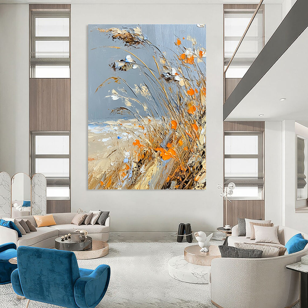 Beachside Grasses Abstract Painting for Coastal - Themed Bars GAB1296