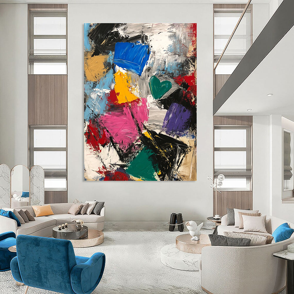 Vibrant Color Block Abstract Painting for Creative Studios GAB1035
