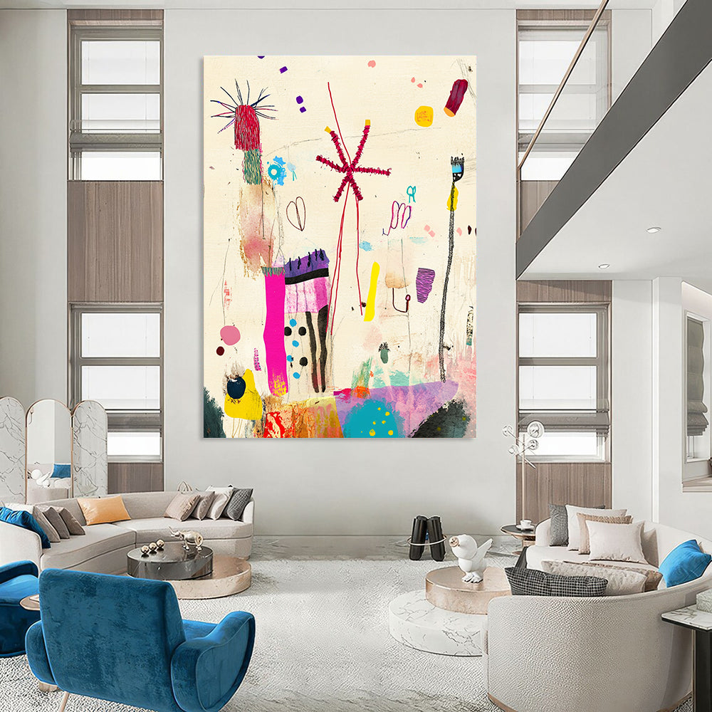 Colorful Abstract Doodles Abstract Painting for Creative Studio Break Areas GAB1363