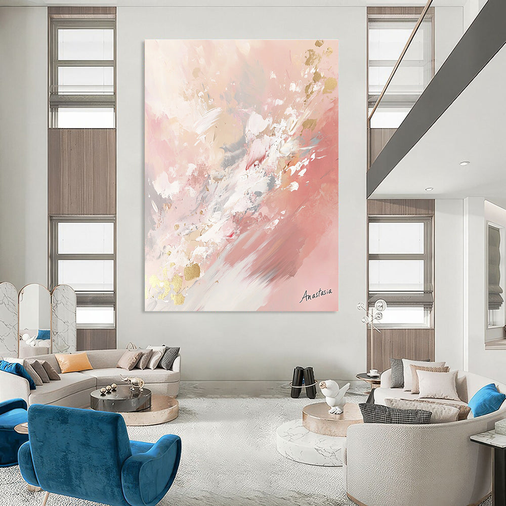 Pink and Gold Abstract Elegant Abstract Painting GAB0361