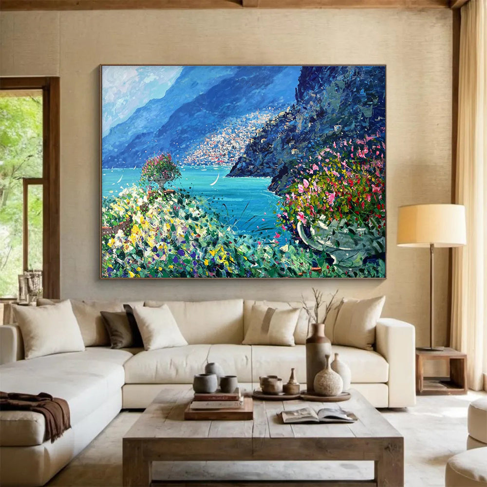 Coastal Garden Abstract Painting for Beachfront Home Patios YHT447