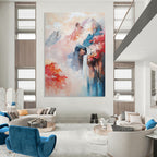 Colorful Mountain Waterfall - Vibrant Landscape Abstract Painting GAB0585