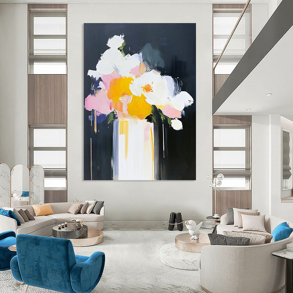 Bold Flower Vase - Minimalist Floral Abstract Painting GAB0612