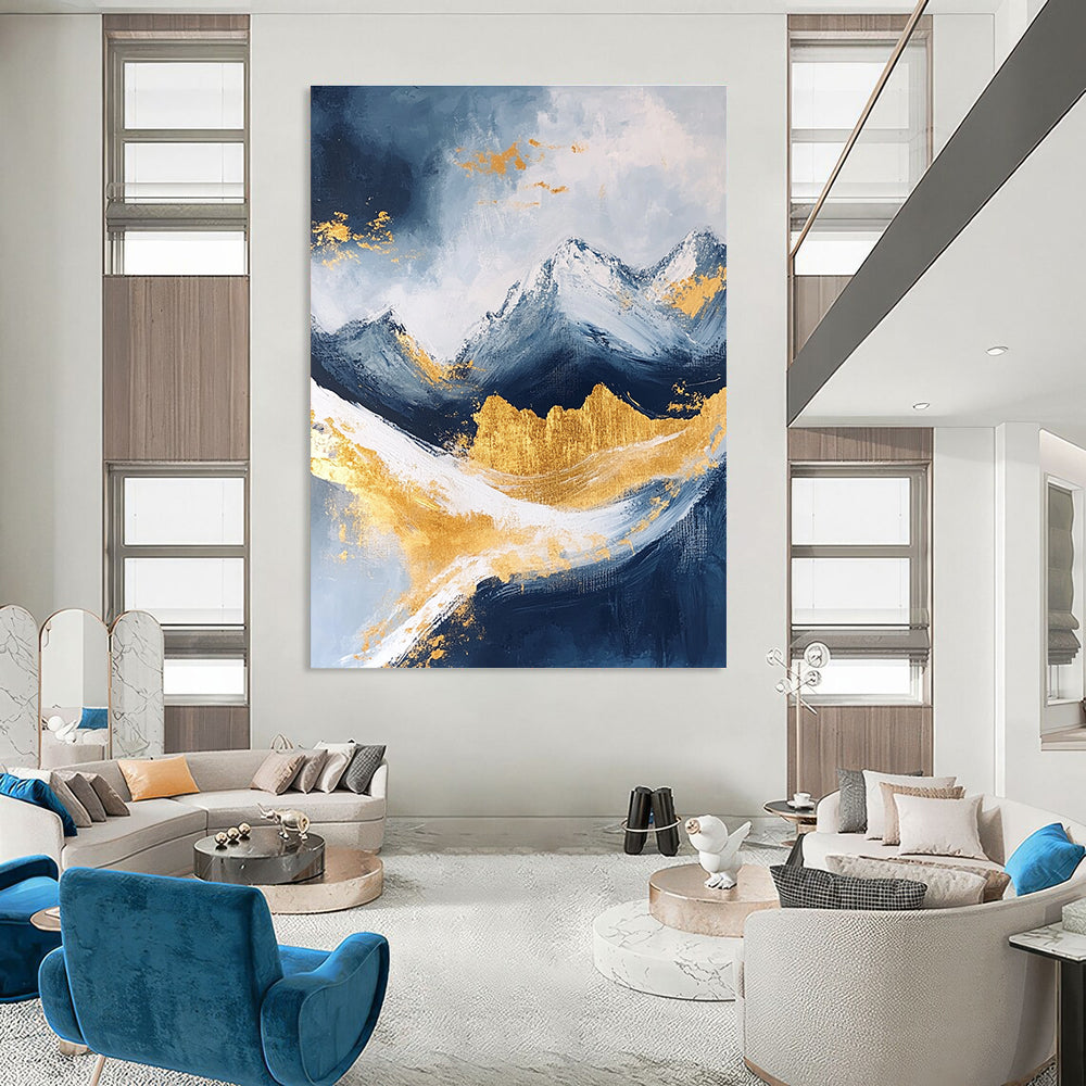 Golden Mountain Abstract - Majestic Landscape Abstract Painting GAB0440