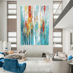 Colorful Dripping Stripes Abstract Painting for Vibrant Creative Hubs GAB0839