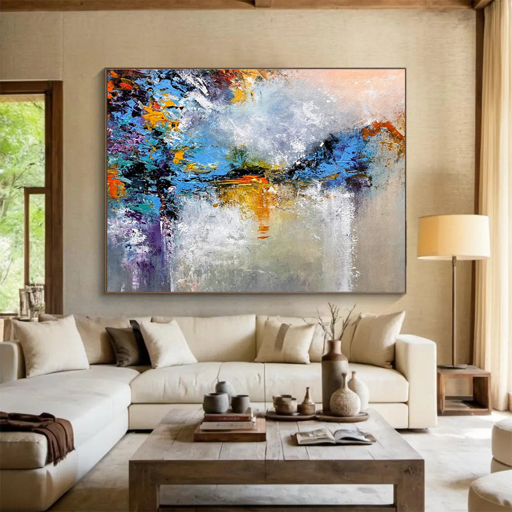 Colorful Abstract Reflection Painting for Lakeside Vacation Homes YHT376