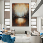 Forest Lake at Dusk - Mystical Landscape Abstract Painting GAB0581