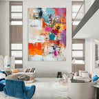 Modern Flower Vase Abstract Painting of Contemporary Florals GAB0159