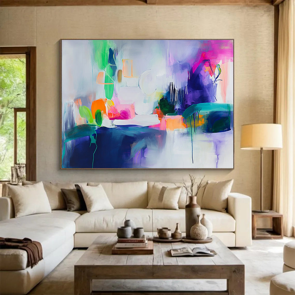 Colorful Abstract Still Life Painting with Vivid Expressive Forms ABS531