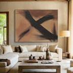 Minimalist Brown Black Abstract Painting with Subtle Impact WINK592