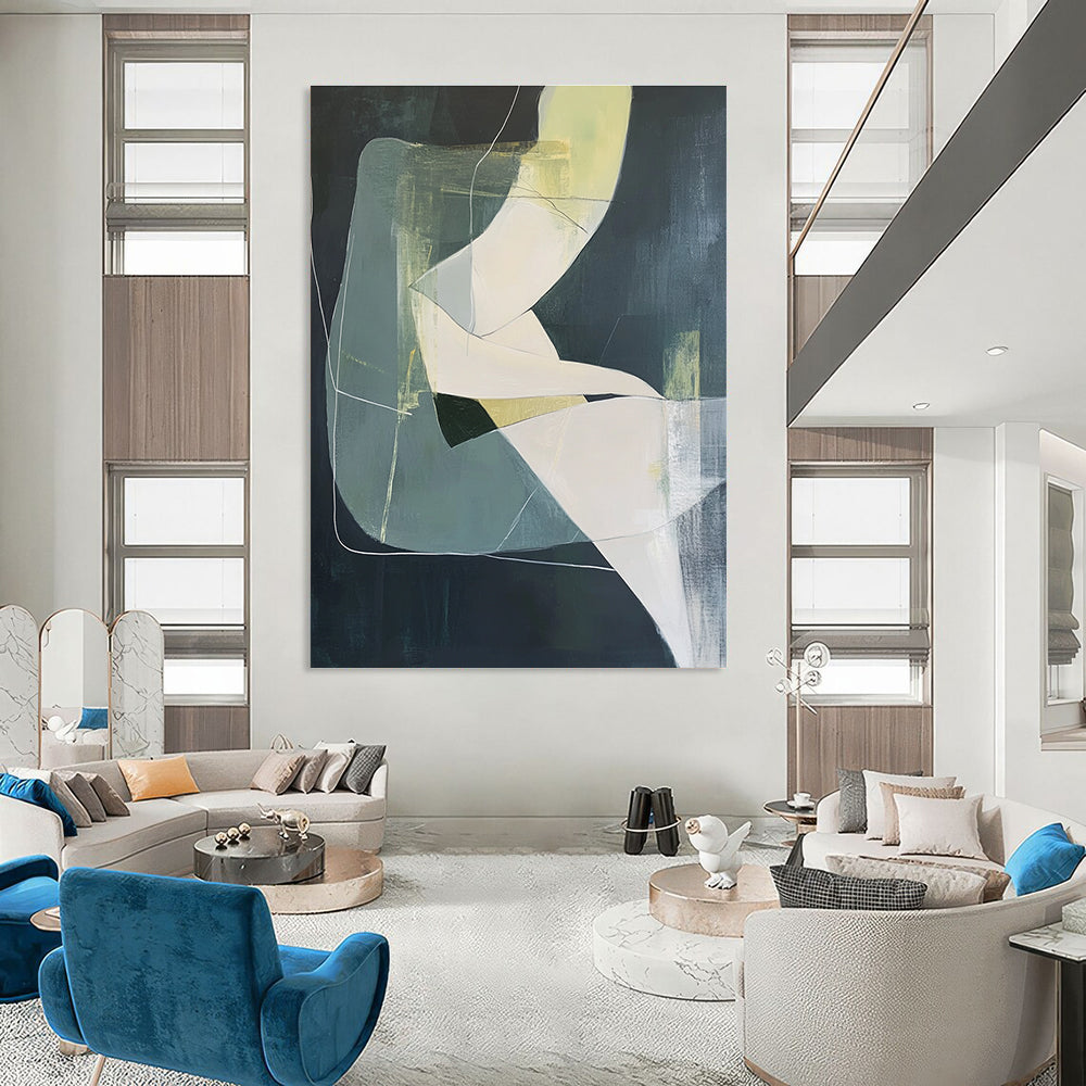 Geometric Shape Blend Abstract Painting for Modern Offices GAB1106