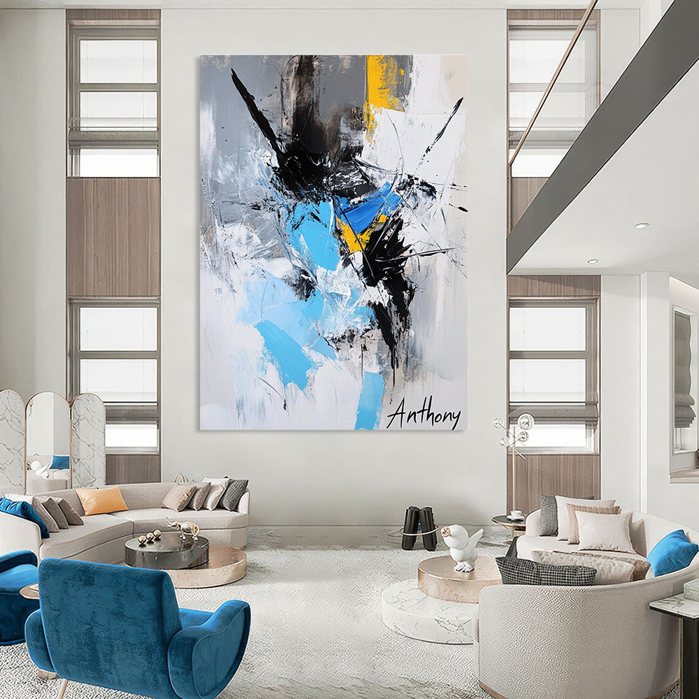 Colorful Abstract Fusion Painting for Contemporary Office Break Rooms GAB1313