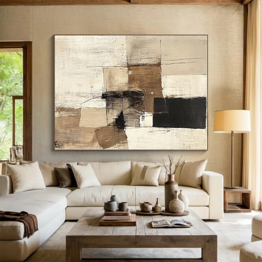 Minimalist Block Abstract Painting with Quiet Strength WINK774