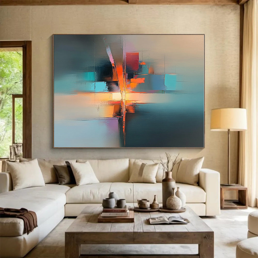 Colorful Cityscape Abstraction Painting with Vibrant Urban Energy WINK185