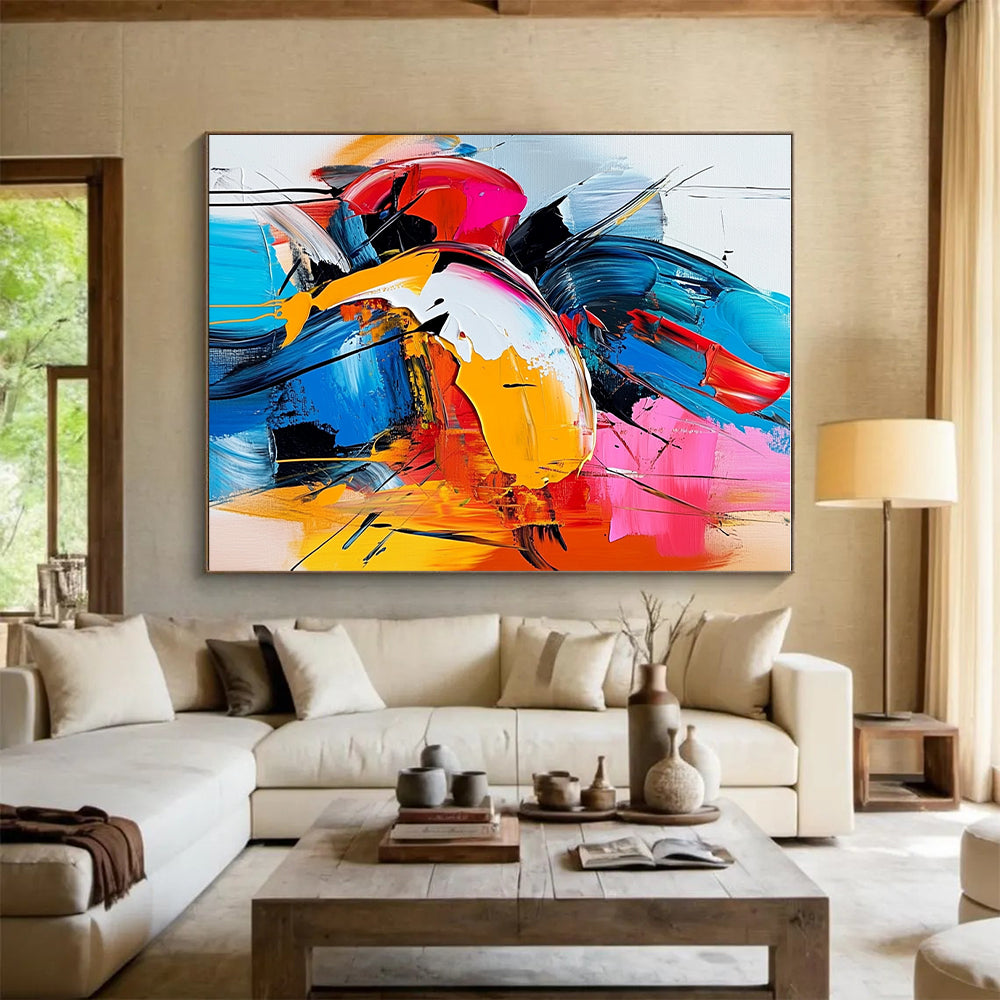 Colorful Expressive Abstract Painting with Vivid Emotions WINK596