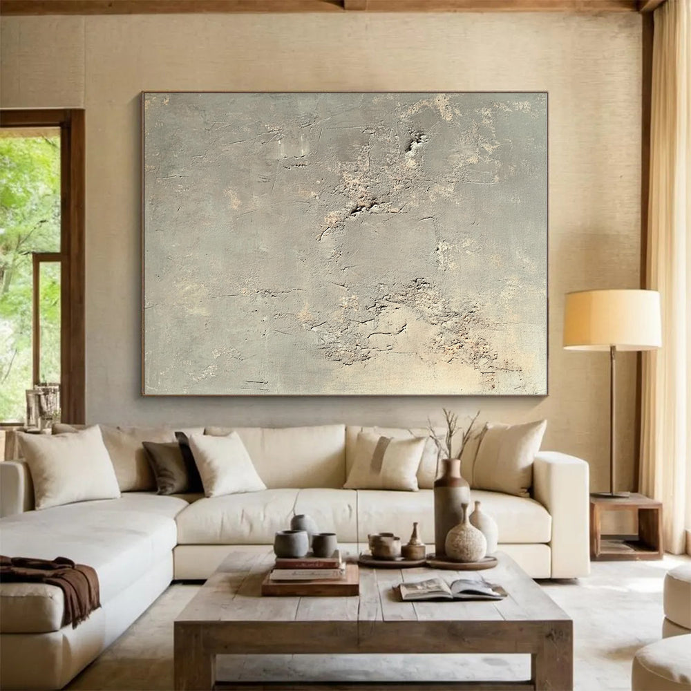 Gray Textured Background Abstract Painting with Industrial Charm WINK037