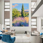 Provence Landscape Abstract Painting for Rustic - Chic Dining Rooms HENG436