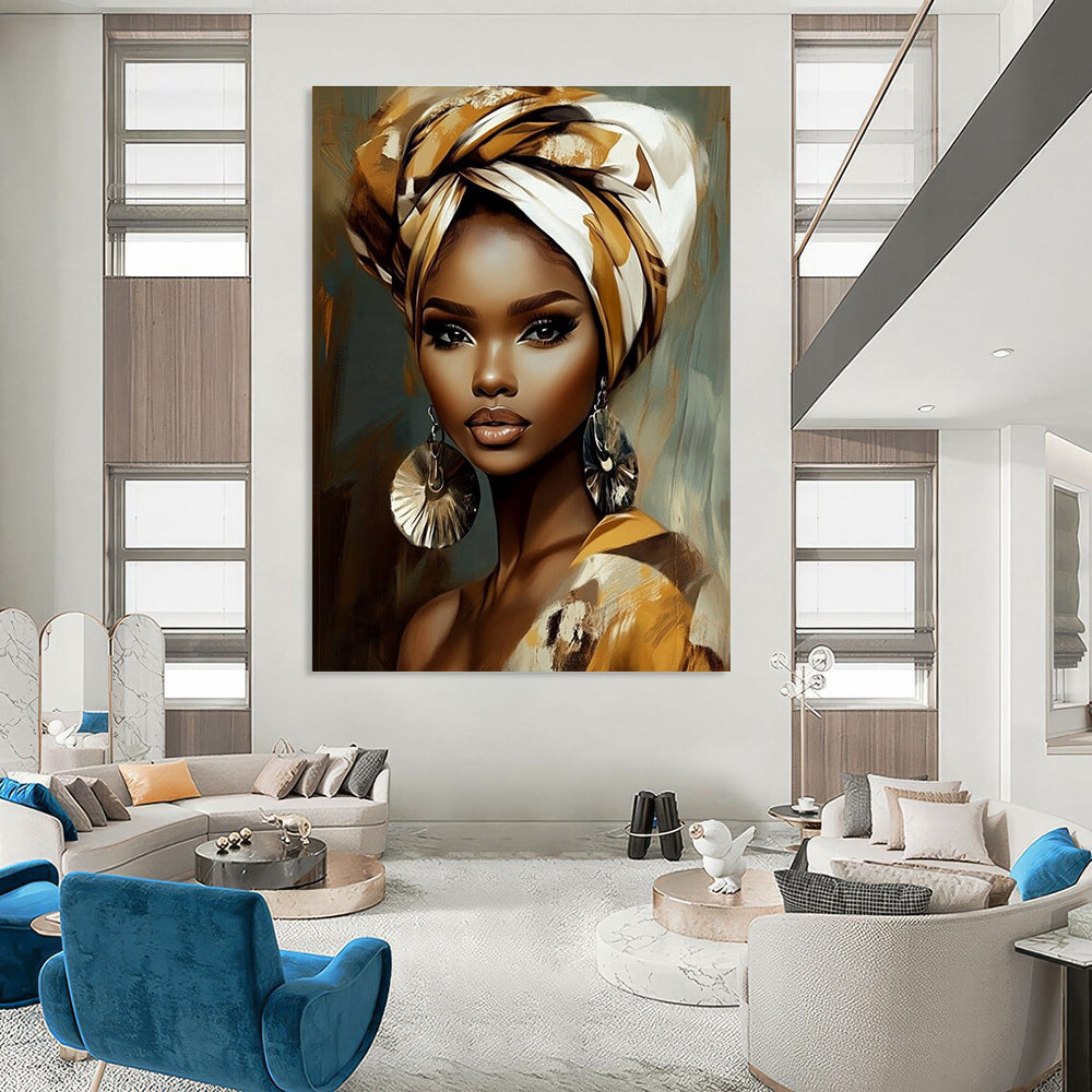 Cultural Portrait Abstract Painting with Rich Patterns GAB0008