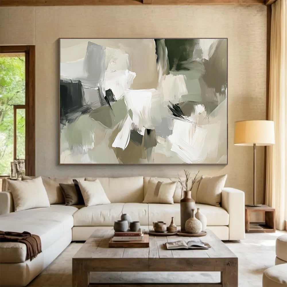 Neutral Tones Abstract Painting with Subtle Harmony ABS404