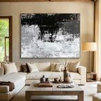 Black - White Abstract Textures Painting with Dramatic Contrast WINK425