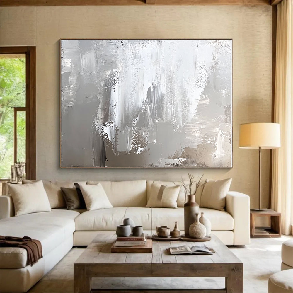 Silver - Gray Abstract Painting with Subtle Textures WINK420