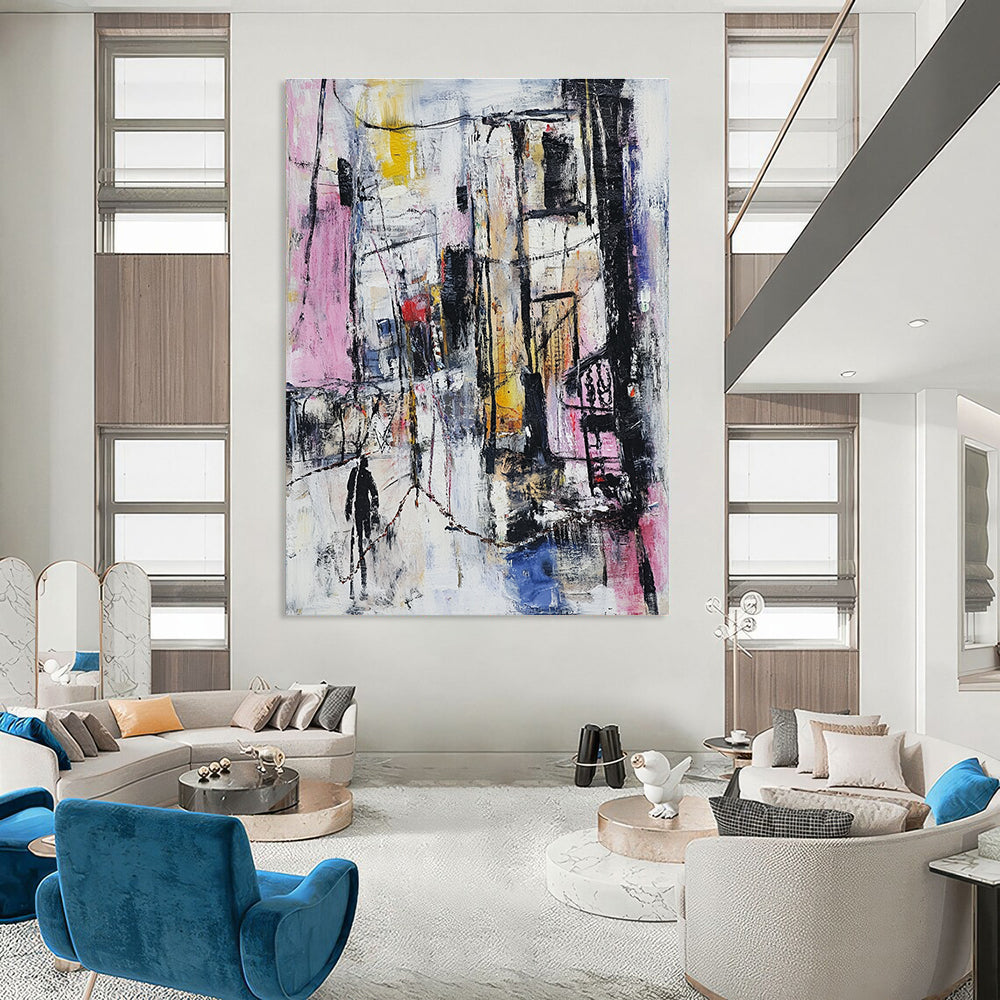 Vibrant Abstract Street Scene Painting for Art - Centric Bars GAB1138